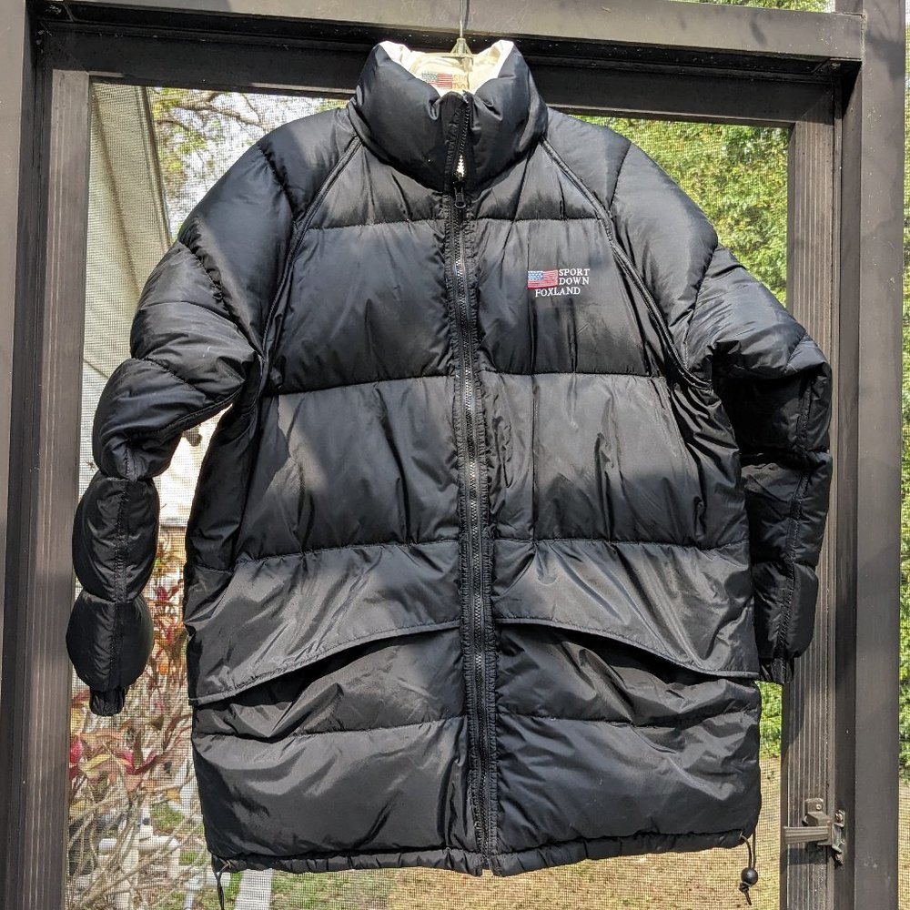 Sport Down Foxland Reversible Puffer Jacket Men's Medium Black And White